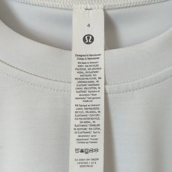 Lululemon Softstreme Cropped Gathered Waist Short Sleeve T-shirt Light Vapor 4 - Picture 4 of 10